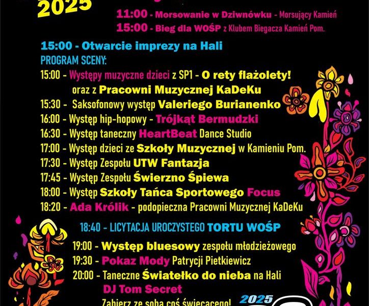 33. Finał WOŚP w Kamieniu Pomorskim — program