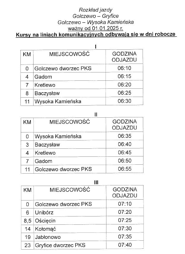 Nowe linie autobusowe połączą Golczewo, Gryfice i Wysoką Kamieńską