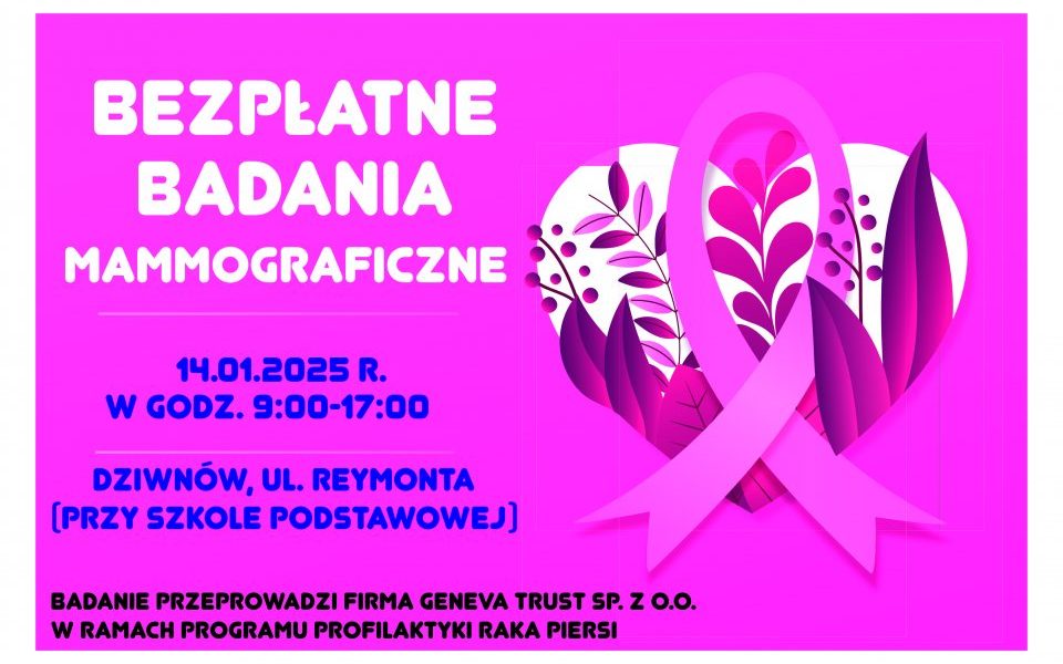 Bezpłatna mammografia w Dziwnowie