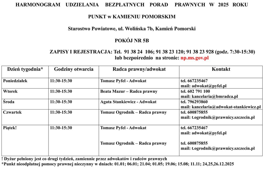 Nieodpłatna pomoc prawna w 2025 roku