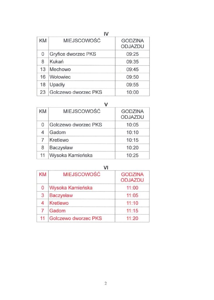 golczewo rozkład jazdy autobusów