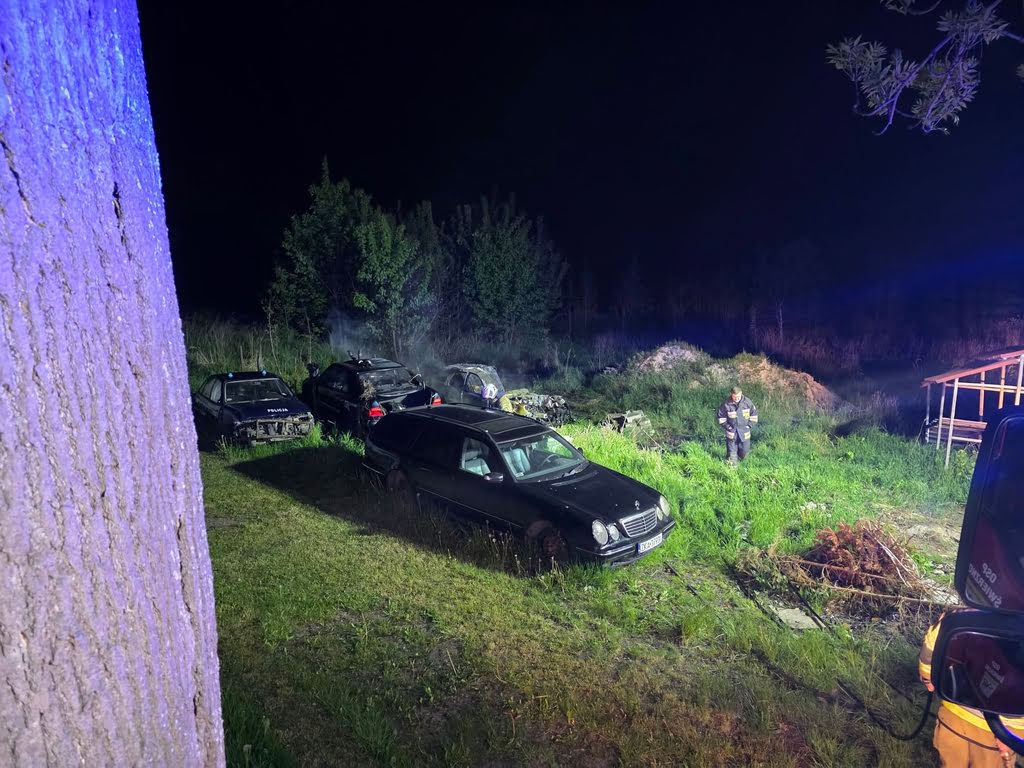 pożar samochów gostyń