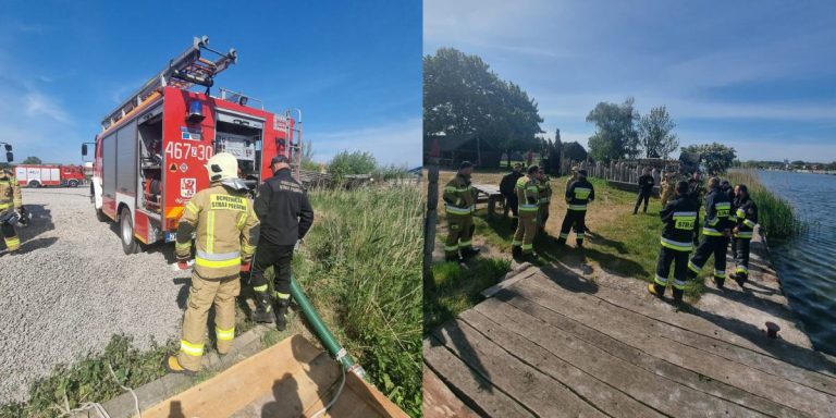 Strażacy ćwiczyli w Centrum Słowian i Wikingów w Wolinie