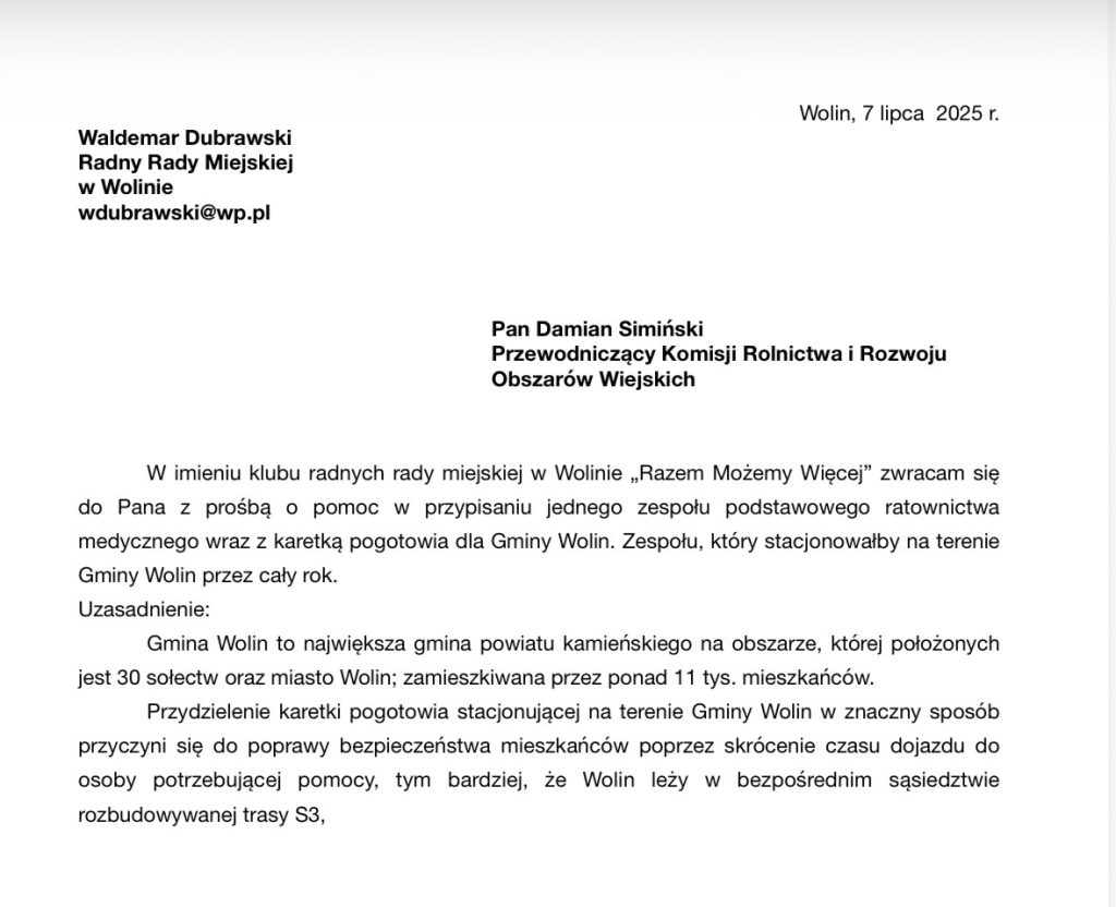 stała karetka gmina wolin