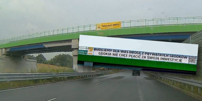 Baner PRD Nowogard zniknął znad S3. Dlaczego? PRD mówi jedno, GDDKiA zupełnie co innego