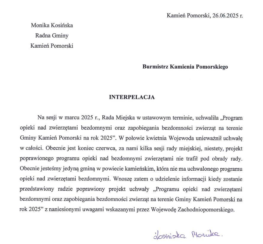 programu opieki nad zwierzętami nie będzie i już kuryłło