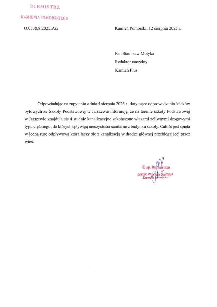 ścieki z jarszewo prosto do zalewu kamieńskiego