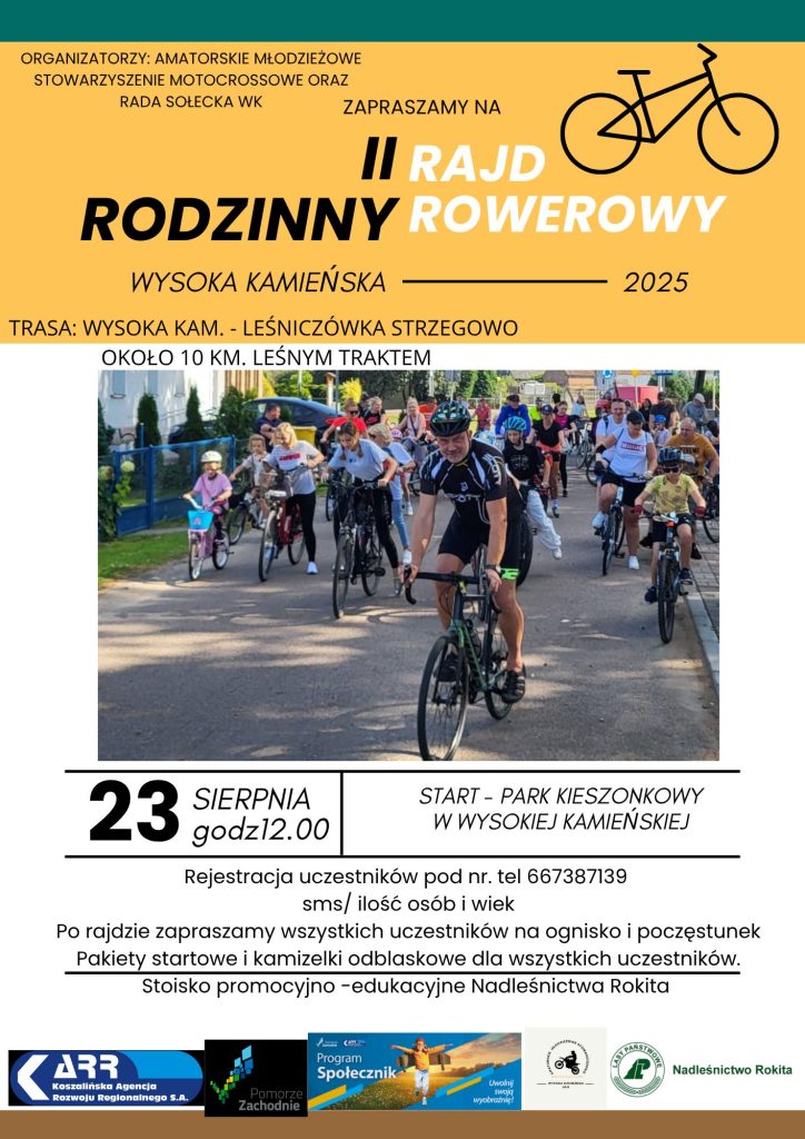 rodzinny rajd rowerowy w wysokiej kamieńskiej