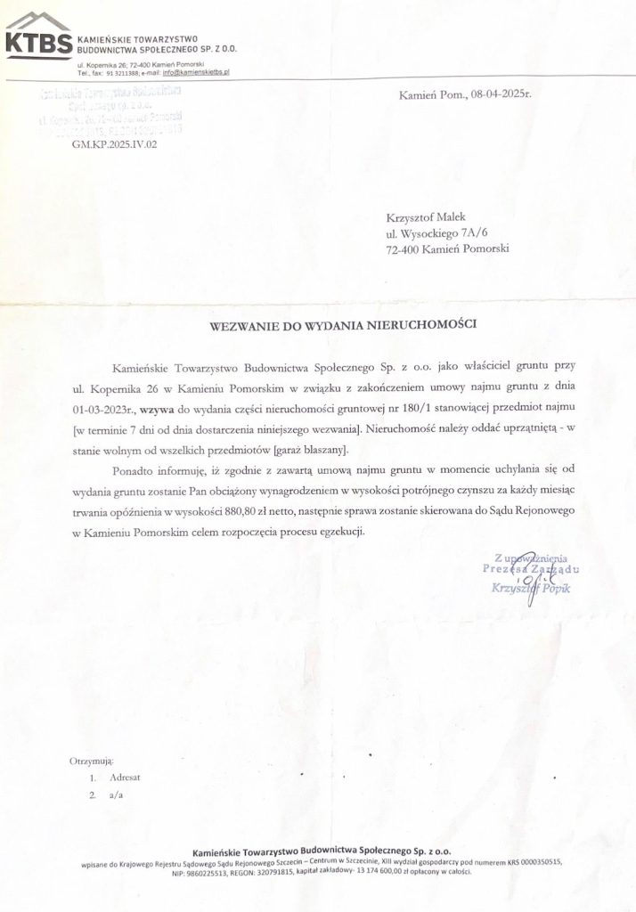 Garażowy skandal w KTBS