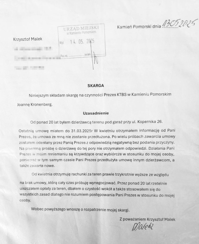 garażowy skandal w ktbs