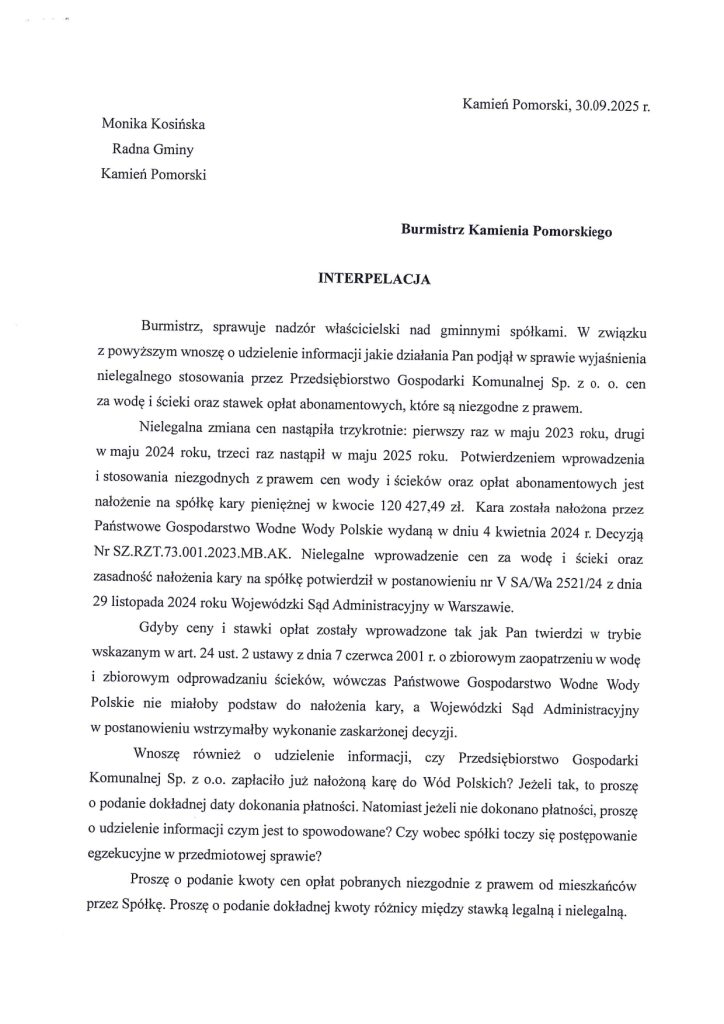 Kara za nielegalne stawki PGK za wodę i ścieki zapłacona co dalej