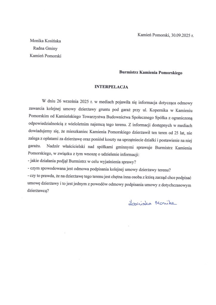 radna interweniuje w sprawie garażowego skandalu w ktbs