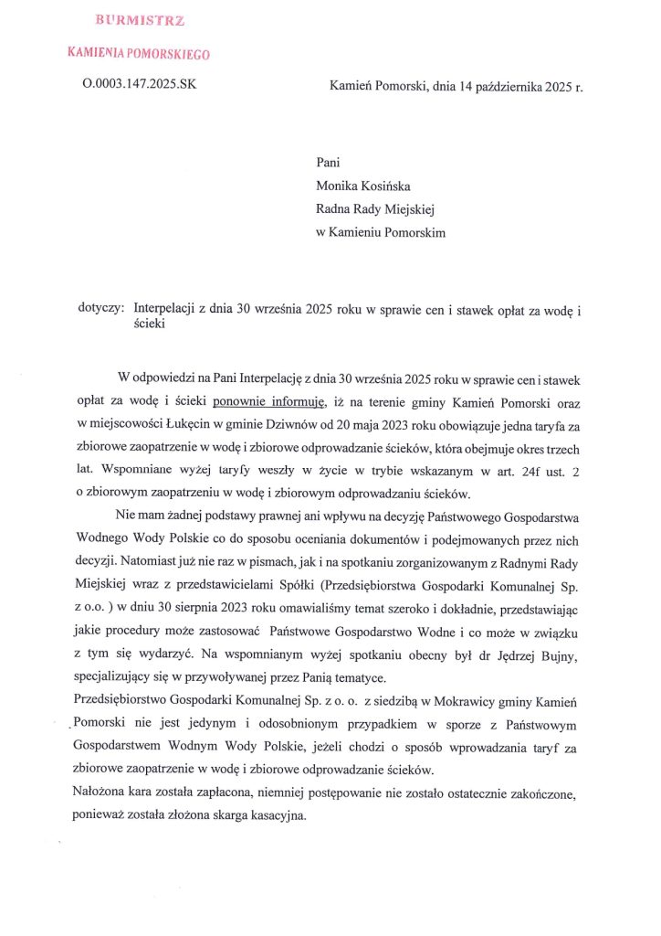 Kara za nielegalne stawki PGK za wodę i ścieki zapłacona co dalej