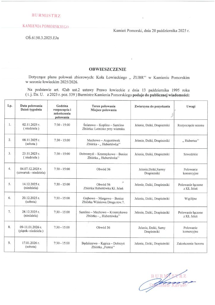 polowania zbiorowe kamień pomorski
