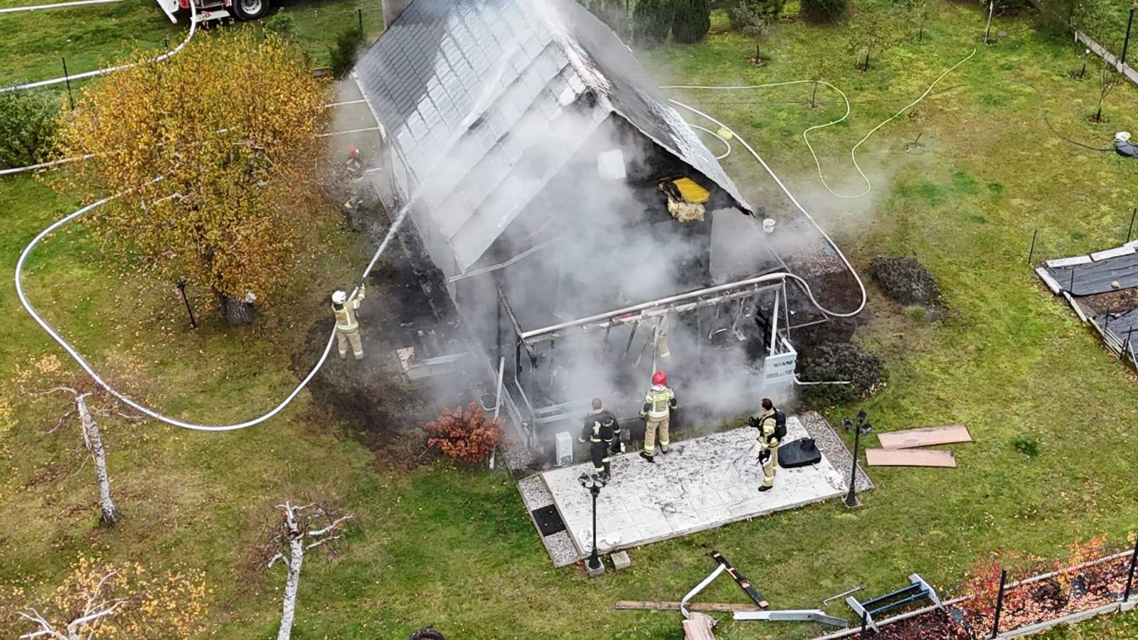 Pożar domku letniskowego w Radawce