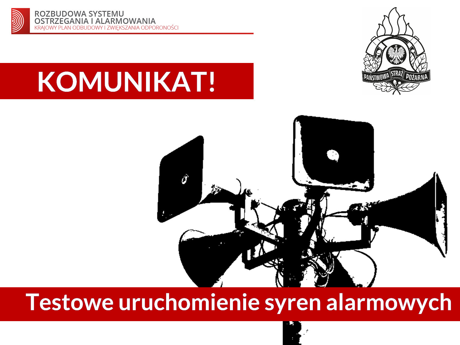 Test syren alarmowych w powiecie kamieńskim