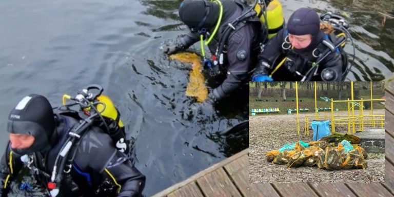 Nurkowie oczyścili dno Jeziora Szczuczego w Golczewie