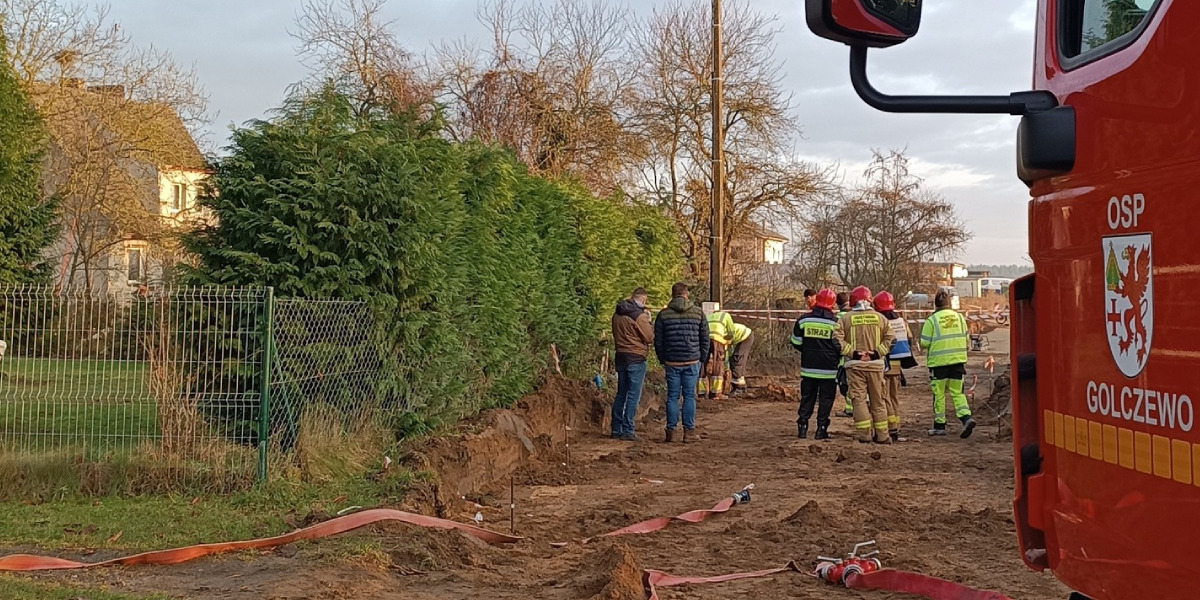 Pracownik uszkodził gazociąg w Golczewie. Interweniowały służby