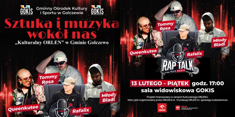 Gratka dla miłośników rapu! Wbijaj na "Rap Talk" w Golczewie, koncert podsumowujący projekt „Sztuka i muzyka wokół nas”