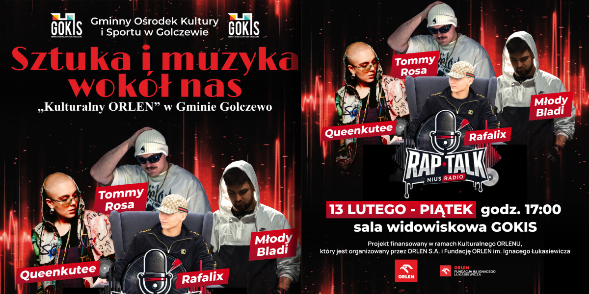 Gratka dla miłośników rapu! Wbijaj na „Rap Talk” w Golczewie, koncert podsumowujący projekt „Sztuka i muzyka wokół nas”