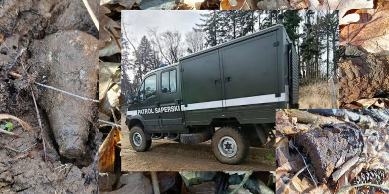 Pełno niewybuchów w lesie przy Mokrzycy Wielkiej. Na miejscu pracują saperzy