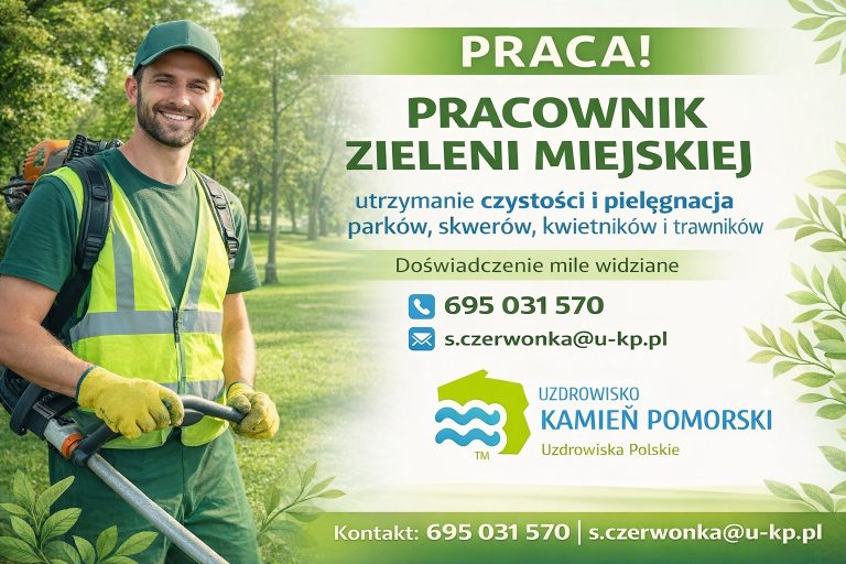 Uzdrowisko Kamień Pomorski szuka pracowników zieleni miejskiej